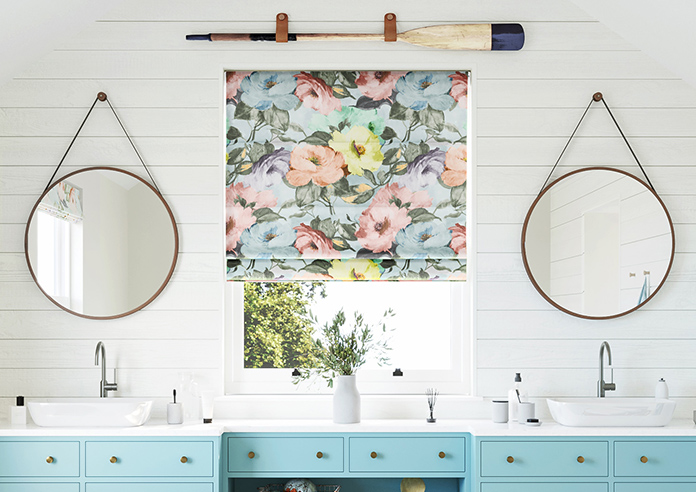 Amelia Faux Silk, Coral Kiss - Twist&Fit Roman Blind - Image 3